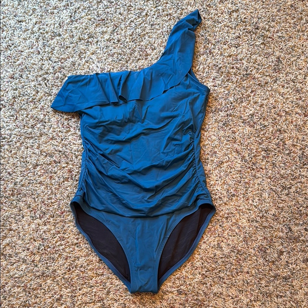 One-Shoulder Blue Women’s One Piece Swim Suit - Size 10